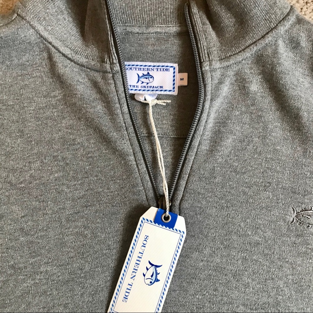 NWT Southern Tide Quarter Zip Pullover Medium Gray - Picture 2 of 4